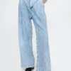 Pantalones de mezclilla plisados ultrasuaves de talle alto 365