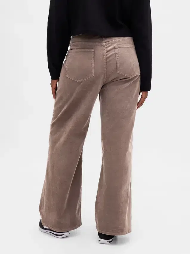 Pantalones de pana de tiro alto y pierna ancha