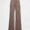 Pantalones de pana de tiro alto y pierna ancha