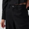 Pantalones de pierna ancha de mezcla de lino y algodón
