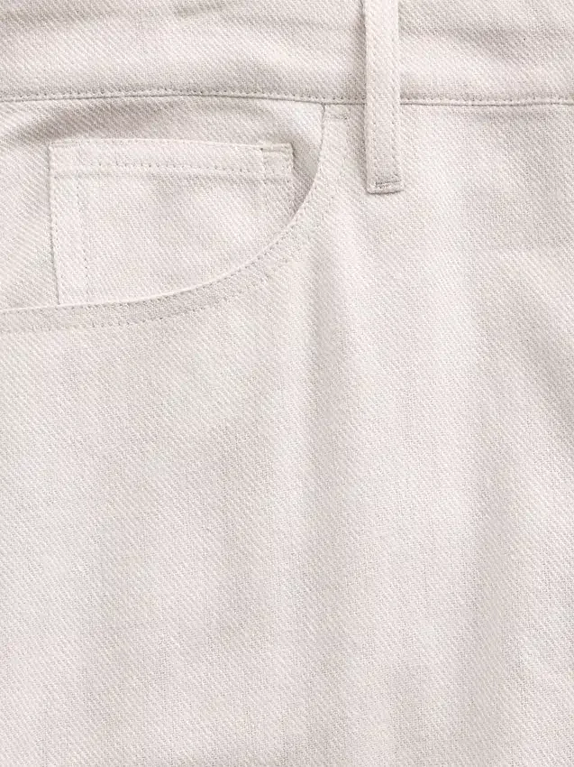 Pantalones de pierna ancha de mezcla de lino y algodón