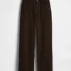 Pantalones de pierna ancha de mezcla de lino y algodón