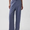 Pantalones de pijama de mezcla de lino con dobladillo de encaje