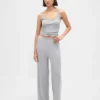 Pantalones de pijama de pierna ancha con costuras en mini
