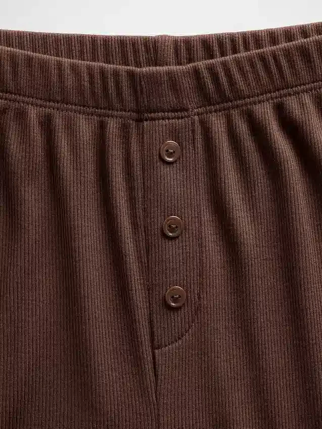 Pantalones de pijama de pierna ancha con costuras en mini