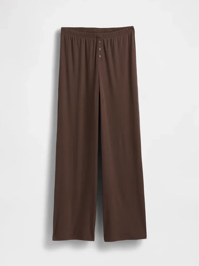 Pantalones de pijama de pierna ancha con costuras en mini