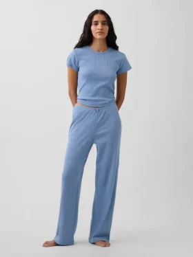 Pantalones de pijama de punto pointelle