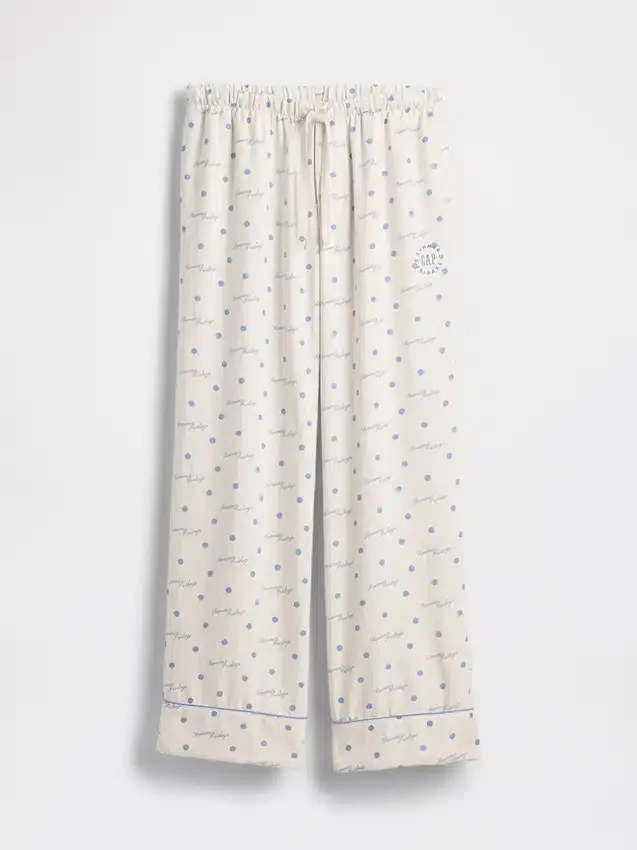 Pantalones de pijama holgados de franela con lunares de GAP × Summer Fridays