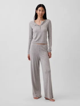 Pantalones de pijama ligeros CashSoft con diseño de corazones en punto Pointelle