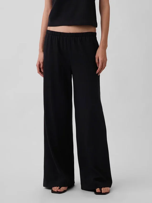 Pantalones de punto de pierna ancha