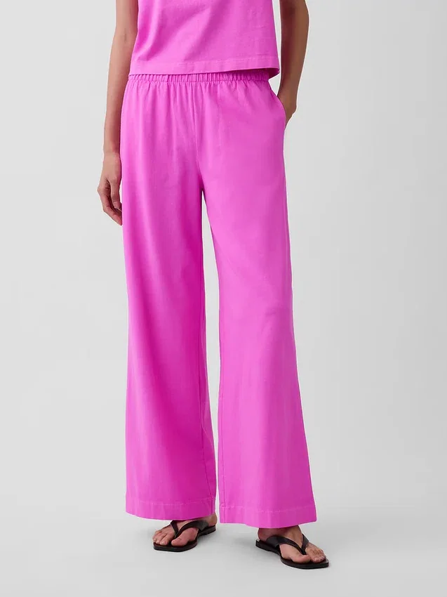 Pantalones de punto de pierna ancha