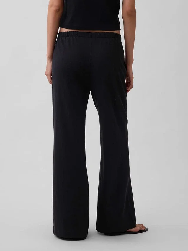 Pantalones de punto de pierna ancha