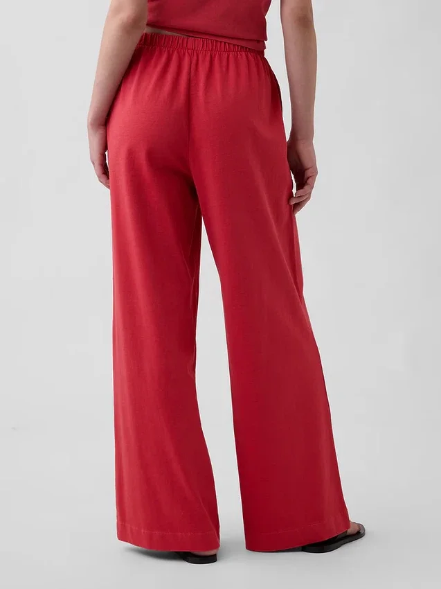 Pantalones de punto de pierna ancha