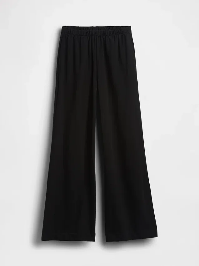 Pantalones de punto de pierna ancha