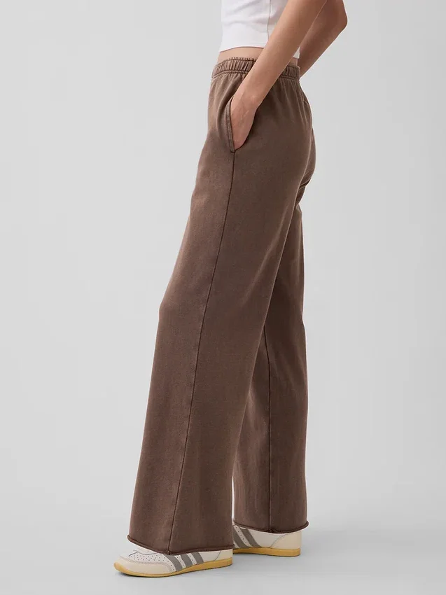 Pantalones de sudadera de felpa suave Vintagesoft de pierna ancha