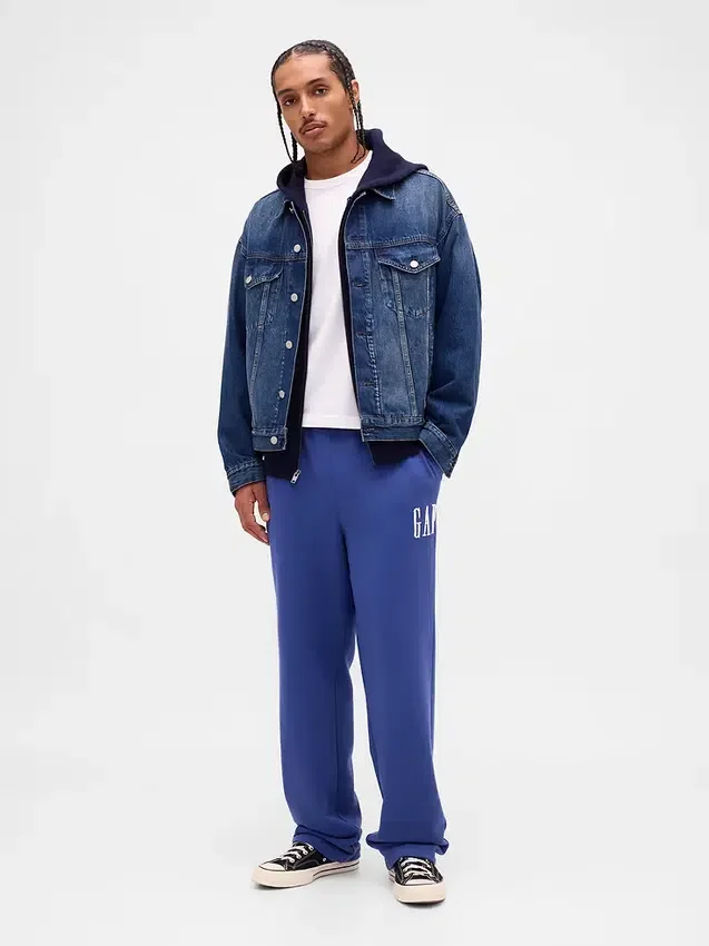 Pantalones de sudadera para adultos, de peso pesado y corte holgado, con logo