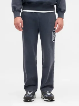 Pantalones de sudadera para adultos de tejido grueso y corte holgado con logo
