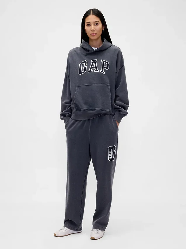 Pantalones de sudadera para adultos de tejido grueso y corte holgado con logo