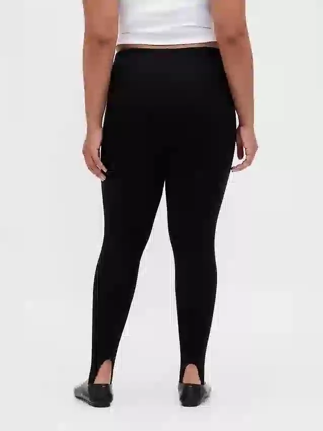 Pantalones de talle alto con estribos de doble tejido
