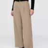 Pantalones de tiro bajo con pliegues y pierna ancha 365