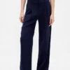 Pantalones de tiro bajo con pliegues y pierna ancha 365