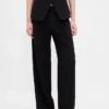 Pantalones de tiro bajo con pliegues y pierna ancha 365