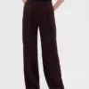 Pantalones de tiro bajo con pliegues y pierna ancha 365