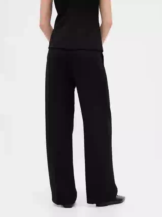 Pantalones de tiro bajo con pliegues y pierna ancha 365