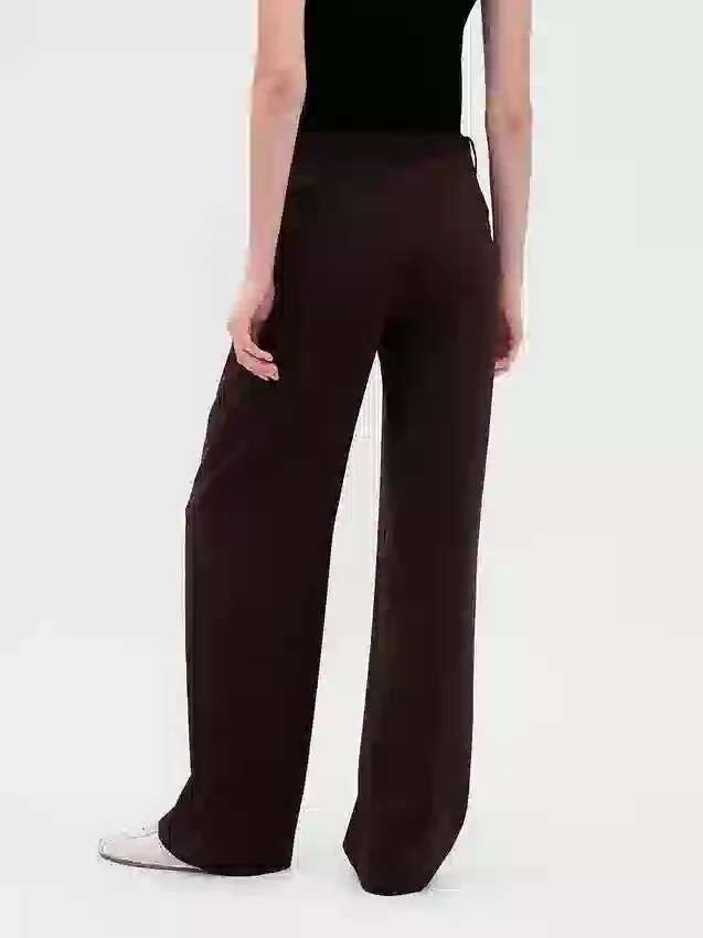 Pantalones de tiro bajo con pliegues y pierna ancha 365