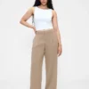 Pantalones de tiro bajo con pliegues y pierna ancha 365
