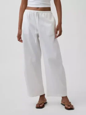 Pantalones Easy Barrel de popelín