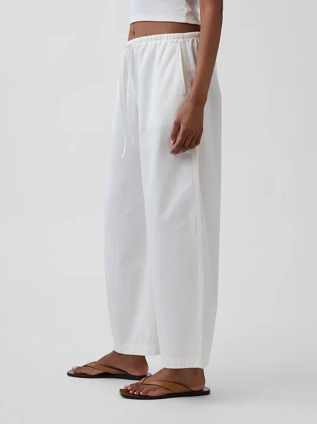 Pantalones Easy Barrel de popelín