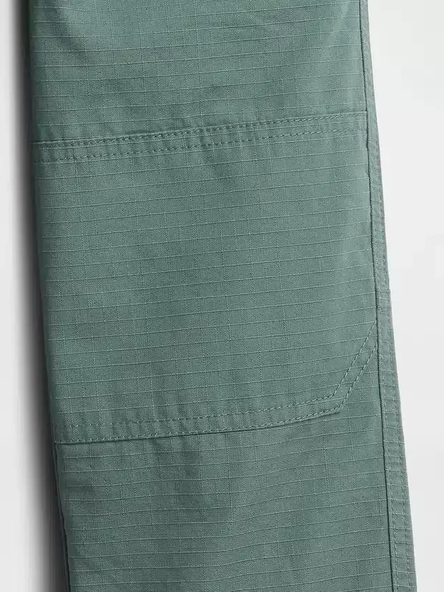 Pantalones holgados de carpintero con doble refuerzo en las rodillas para niños pequeños, sin cremallera