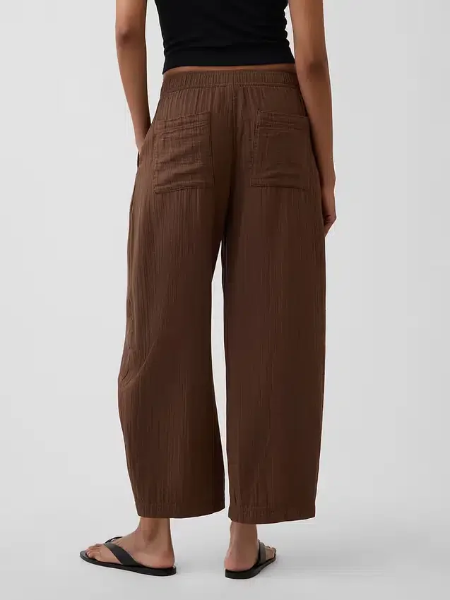 Pantalones holgados de gasa de algodón