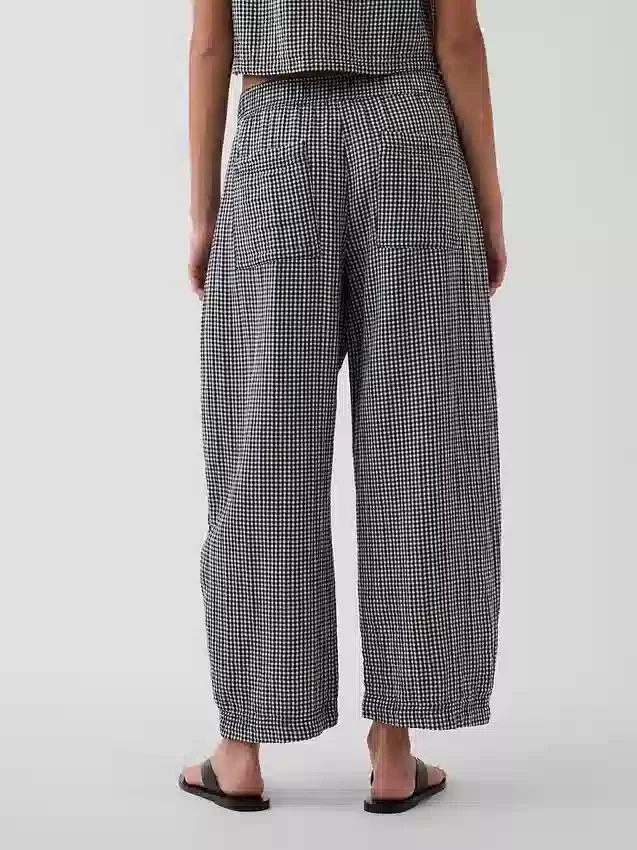 Pantalones holgados de gasa de algodón