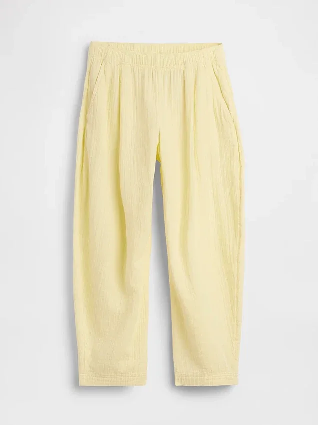 Pantalones holgados de gasa de algodón