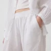 Pantalones holgados de gasa de algodón
