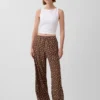 Pantalones holgados de mezcla de lino