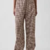 Pantalones holgados de mezcla de lino