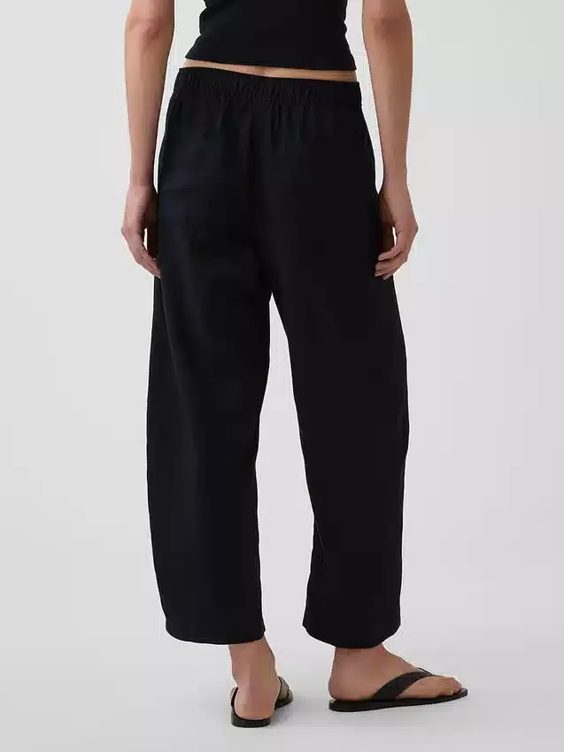 Pantalones holgados de mezcla de lino