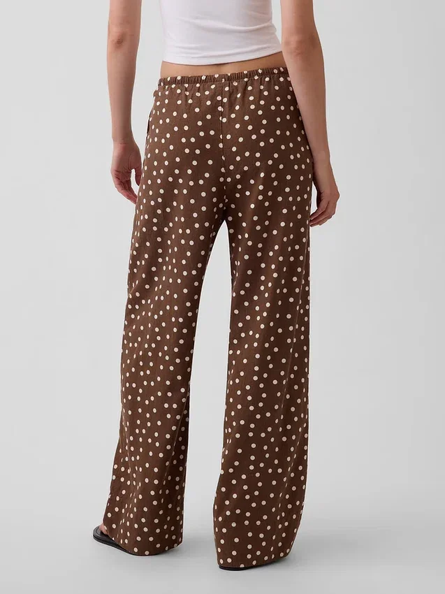 Pantalones holgados de mezcla de lino