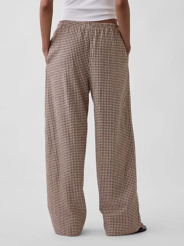 Pantalones holgados de mezcla de lino