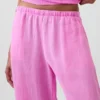 Pantalones holgados de mezcla de lino