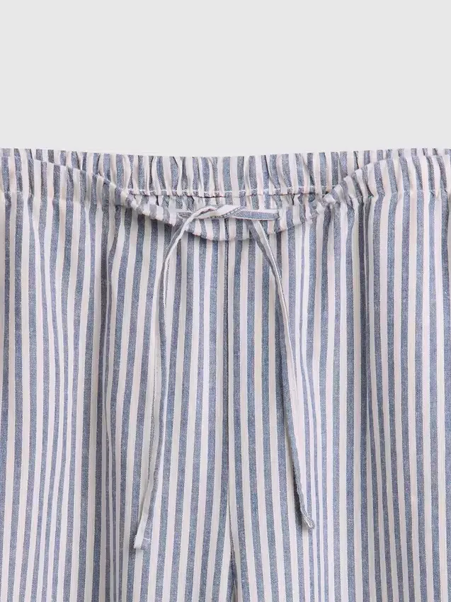 Pantalones holgados de mezcla de lino