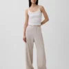 Pantalones holgados de mezcla de lino
