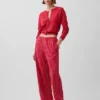 Pantalones holgados de mezcla de lino