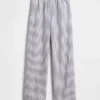 Pantalones holgados de mezcla de lino