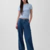 Pantalones holgados de mezclilla ultrasuaves de talle medio