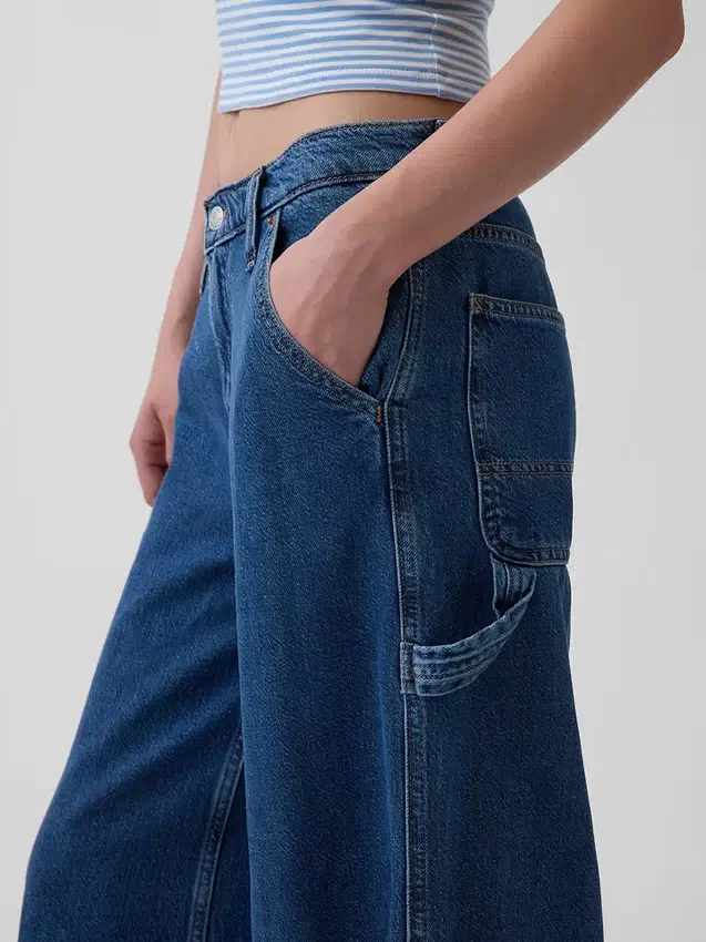 Pantalones holgados de mezclilla ultrasuaves de talle medio