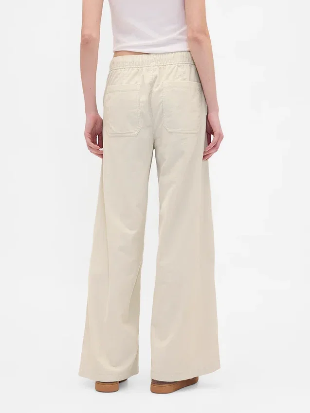 Pantalones holgados de pana de talle medio